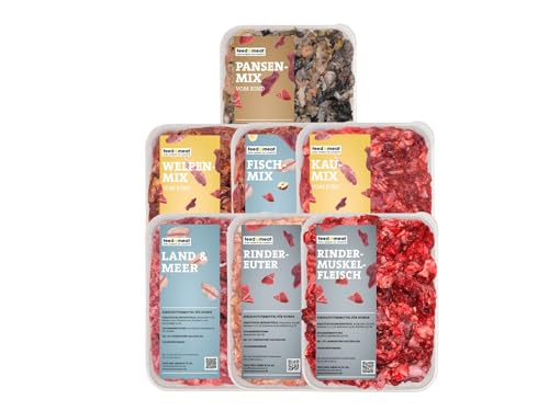 feed&meat Barf Welpenpaket für Einsteiger -frisch und regional -inklusive Broschüre Fertigmenüs und Einzelkomponenten