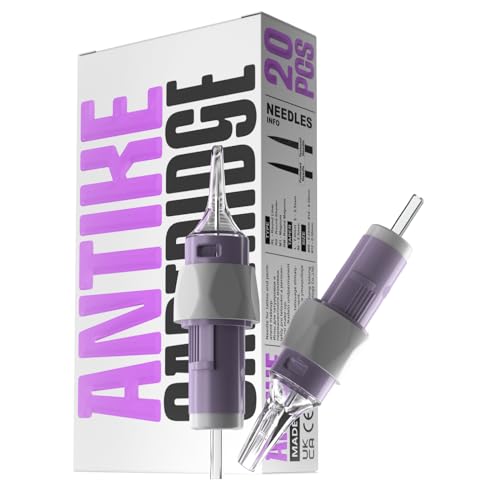 20 Stück Cartridge Set Einweg#12(3RL) Runde Liner 0.35mm Standard Cartridge mit Membran und Silikonring für Anfänger und Künstler EN11Q-FG-20-1203RL-X