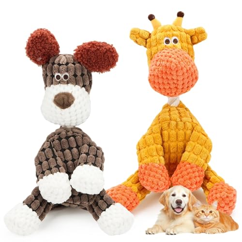 Ufdeoton 2 Stück Hundespielzeug 2025 New Spielzeug Hunde Dog Toys Hundespielzeug Quietschend Welpenspielzeug für Kleine Mittelgroße und Große Hunde