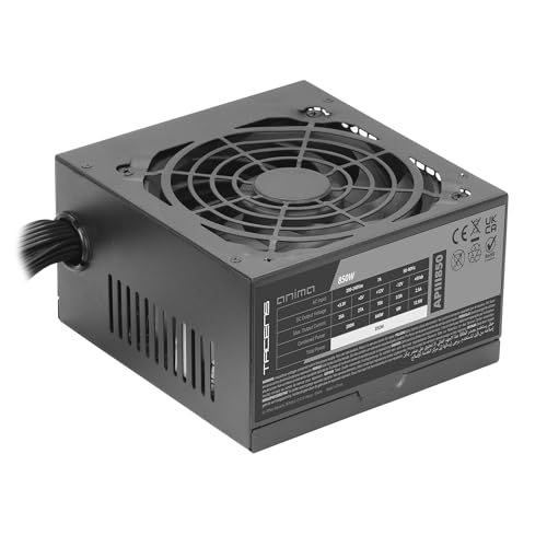 Tacens Anima APIII850, PC-Netzteil ATX 850W, SMD- und DC-DC-Technologien, 85% Effizienz 12V, Ultrasilent 12cm Lüfter, Extralange Flachkabel, Schwarz