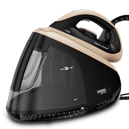 Tristan Auron Dampfbügelstation 2400 W 400g Dampfstoß | 8 bar Dampfdruck - variabler Dampf bis 155 g/min I 1,8 L Wassertank Abschaltautomatik Elite 8 (Schwarz)