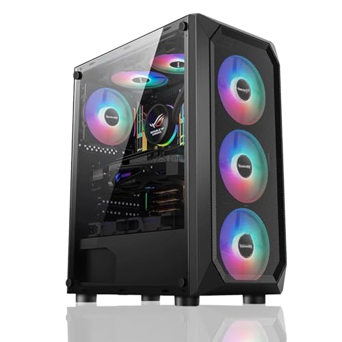 Gaming PC Ryzen 5 4500, GeForce RTX 3060, B450, 8GB 3200MHz DDR4 RAM, 500GB NVMe SSD, P550W, 5 RGB Lüfter, WLAN, leistungsstarker Gaming- und Kreativ-PC