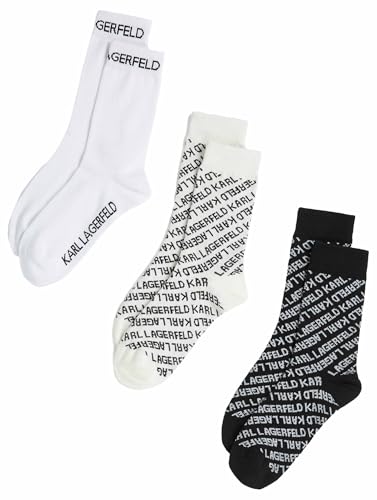 Karl Lagerfeld International B.V Women's Karl Lagerfeld, K/Monogram 3 Pack Socks, Mehrfarbig, 3-5