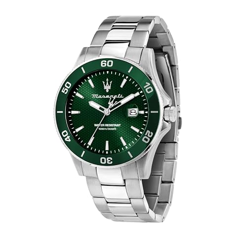 Maserati Herrenuhr in limitierter Auflage, Uhrzeit, Datum, Analog, Stahlarmband, wasserdicht, Competition-Kollektion R8853100039