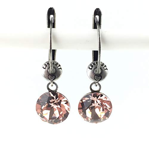 Black Jack Ohrhänger mit längl. Verschluss in Vintage Rose Fassung Silber