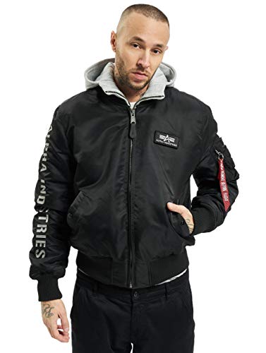 Alpha Industries Herren MA-1 D-Tec SE Bomberjacke, Black/Grey, X-Large