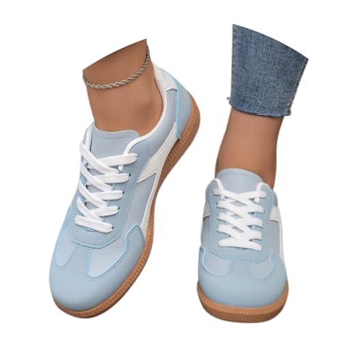 Generisch Sneakers Damen, Sneaker Damen Schuhe Sneakers Retro Womens Trainers Leder Turnschuhe Shoes For Women Bequeme Hallenschuhe Elegante Damensneaker Weisse Weiße Weiß Schwarz Beige Schwarze