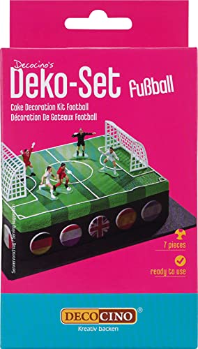 Decocino Tortendeko Decocino HOCHWERTIG 7-teiliges Fußball Deko-Set