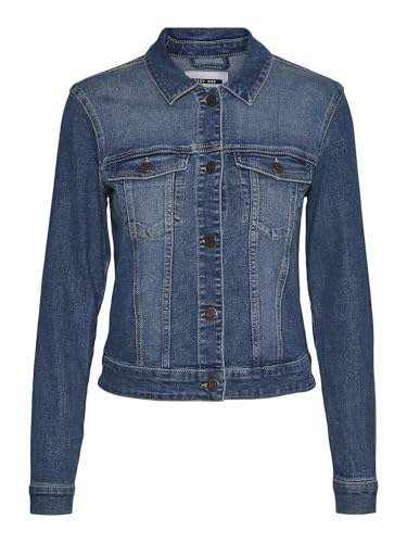 Noisy may Damen Kurze Jeansjacke Basic Denim Übergangsjacke Stoned Washed Jacket NMDEBRA