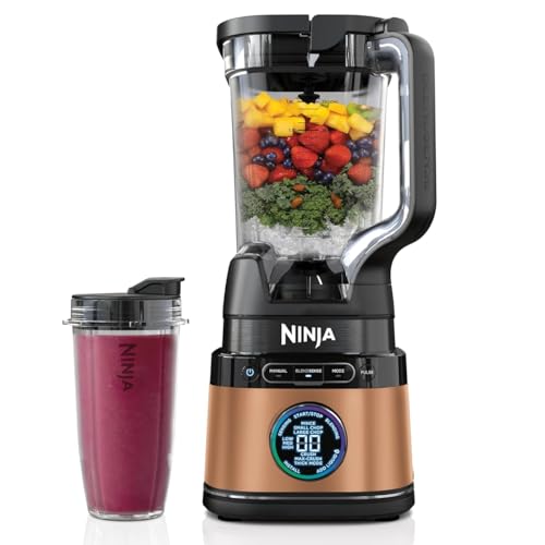 Ninja 2-in-1 Detect Power Mixer Pro & Single Serve, 1200W Mixer mit Krug, & Single Serve Tasse, Smoothies mixen, Gemüse hacken & Frozen Drinks mixen, Kupfer/Schwarz, TB301EUCP