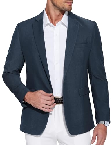COOFANDY Herren Sakko Sportlich Blazer für Freizeit Sportsakkos Anzugjacken Business Jackett Männer mit Gekerbtem Revers Modern Anzug Hochzeit Dunkelblau XL