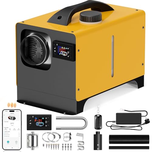 HLONONE 5-8kW Dieselheizung, 12V/24V Tragbare Diesel Standheizung, Air Standheizung Diesel APP & Adapter, Schnelles Aufheizen Diesel Luftheizung, Geringe Geräuschentwicklung, Dieselheizung für Garage