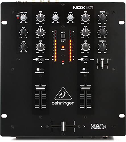 Behringer PRO MIXER NOX101 Premium 2-Kanal DJ-Mixer mit voller VCA-Steuerung und Ultraglide Crossfader