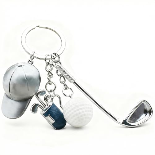 Ceriselle Golf Schlüsselanhänger, Lustiger Mini Golfclub Taschenanhänger & Golf Geschenke für Männer und Frauen, Golfball Schlüsselanhänger für Sportliebhaber