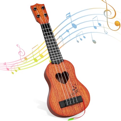 Befunsol Gitarre Ukulele Kinder Spielzeug ab 3 Jahre, Kindergitarre Musikinstrumente Kinder ab 3 4 5 Jahre Mädchen und Junge, Geschenk Mädchen Junge 3 4 5 6 7 Jahre