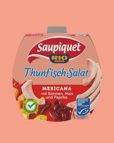 Saupiquet Rio Mare Thunfisch-Salat Mexicana, 160g, MSC zertifiziert, Fix und fertig zubereitet, Ideal für unterwegs