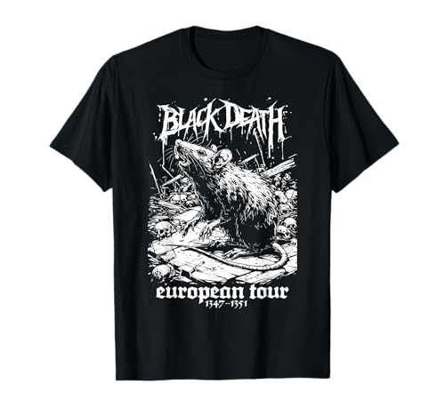 Black Death European Tour Plague Rat Medieval History Goth T-Shirt