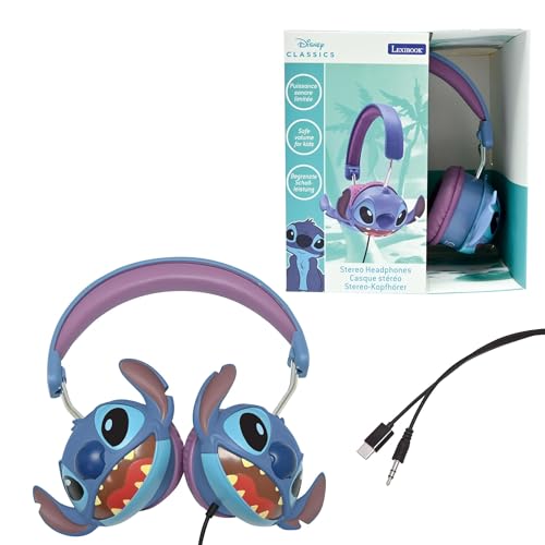 Lexibook, Stitch, 3D Stereo-Kopfhörer, HP015DLXB | faltbar, Lautstärkebegrenzung
