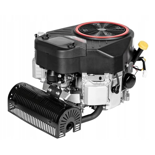 Loncin LC2P77F V-Twin Benzinmotor 22 PS 708 ccm für Rasentraktor, Vertikalwelle 25,4 mm, Elektrostarter, 2-Zylinder Motor inkl. Original Schalldämpfer 180571314-0001, Hochleistungs-Traktormotor