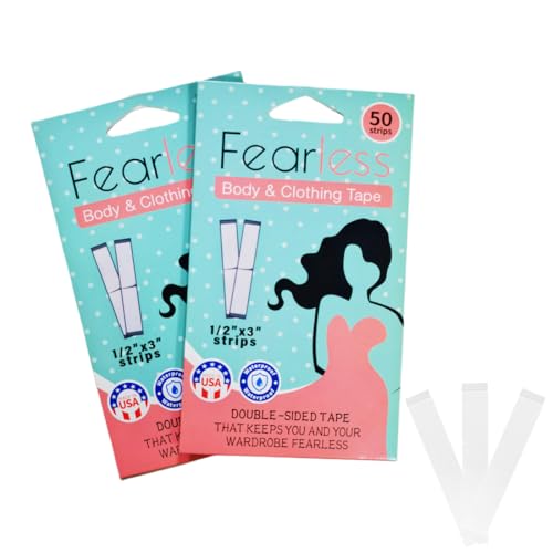 Fashion Tape Doppelseitig, 100 Stück, geeignet für alle Stoffarten und Garment Tape, BH Tape für Mode Körper Clothing Zubehör Abendkleidung Hemden Tape, selbstklebend mit starkem Halt, 85x12MM