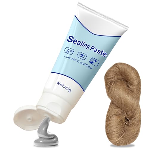 Gewinde-Dicht-Set, Gewindedichtfaden, Hanf Dichtung Sanitär, Verschleißfest, EnthäLlt 65g Gewindedichtpaste und 20g Dichtungshan, Geeignet für Dichtmittel Verschiedener Gewindegrößen