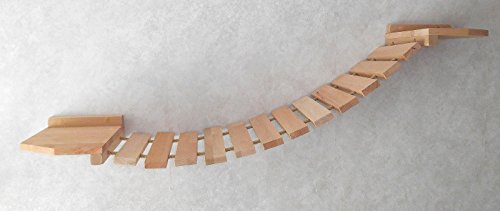 Jennys Tiershop Katzen Wandpark, handgefertigte Tiermöbel/Luxusmöbel, Katzenmöbel in vielen Ausführungen, Kratzbaum/Katzenbaum für die Wand. Hier: Hängebrücke 90 x 20 cm (122PO6)