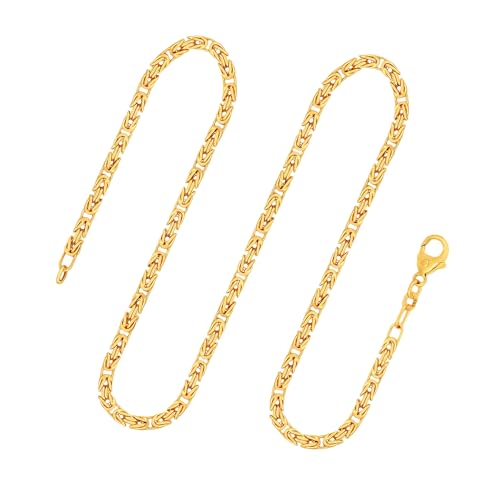 EDELIND Königskette Gold - Echtgold 585 | Kette 2,8 mm mit Stempel | Halskette aus Deutschland | Herren Goldkette mit Karabinerverschluss, Länge 45 cm, Gewicht ca, 25 g,
