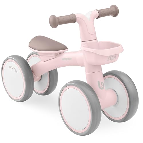 KikkaBoo ZIPI Fahrrad ohne Pedale, Von 1 bis 3 Jahren Ride-on, Baby-Fahrrad, Laufrad mit Korb, einstellbar, Kinderspielzeug, Baby-Geschenk, Rosa