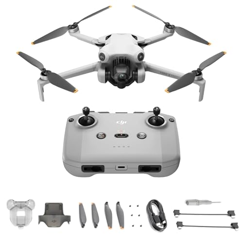 DJI Mini 4 Pro, faltbare mini-Drohne mit 4K HDR-Videokamera, unter 249 g, 34 Minuten Flugzeit, 20 km max. Video-Übertragungsreichweite, C0