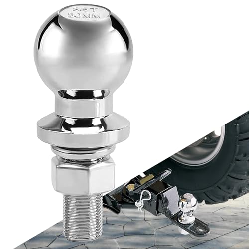 Bikasun 50mm 3.5T Anhängerkupplungskugel, Ø22mm Schraube, Kugelkopf Ackerschiene, Kugelkopf Traktor Ackerschiene, Anhängerkupplung Quad,Kugelkopfbolzen gerade Ackerschiene für Ackerschiene bis 3.5T