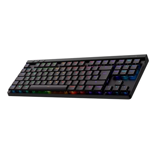 Logitech G G515 Lightspeed TKL kabellose Flache Gaming-Tastatur, LIGHTSYNC RGB, dünnes Profil ohne Ziffernblock, PBT-Tastenkappen, taktile mechanische Switches, Deutsches QWERTZ-Layout - Schwarz