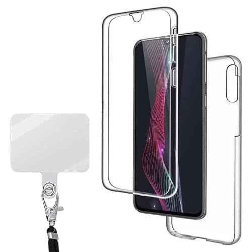 2in1 Set - 360 Grad Rundumschutz Handyhülle kompatibel mit Samsung Galaxy S7 Edge Transparent Stoßfest Silikon Bumper Case Outdoor Full Cover Eingebautem Displayschutz Schutzhülle Klar Pad für Kordel