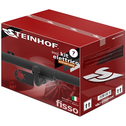 STEINHOF NEU Anhängerkupplung AHK starr kompatibel mit Opel Corsa C Fließheck 3/5-tür 10.2000-2006 mit 7-polig Universal-Elektrosatz