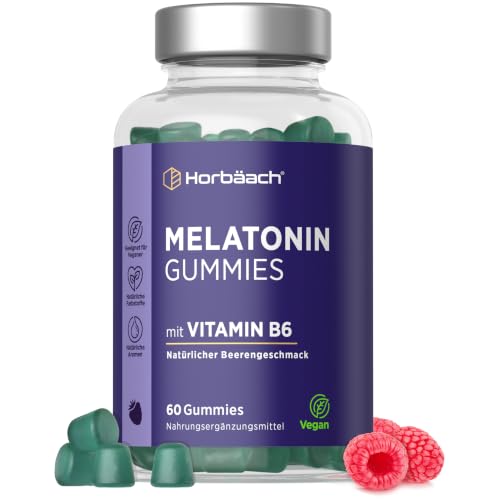Melatonin Gummies mit Vitamin B6 - Hochdosiert Melatonin - 2 Monate Vorrat