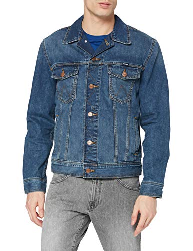 Wrangler Herren Classic Denim Jacket Jeansjacke, Blau (Mid Stone), 3XL