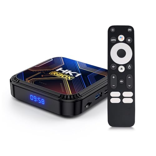 Android 13.0 TV Box, 4GB RAM 32GB ROM RK3528 Quad-Core 64bit Cortex-A53, 2025 Smart Box Support 4K/6K/8K, 2.4/5.0GHz mit 4K UHD und 100M Ethernet USB 3.0/2.0 mit Sprachfernbedienung