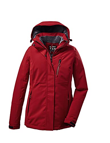 Killtec Damen Outdoorjacke Funktionsjacke mit abzippbarer Kapuze KOW 140 WMN Jckt wasserdicht, Winddicht, atmungsaktiv 00400-rot 46