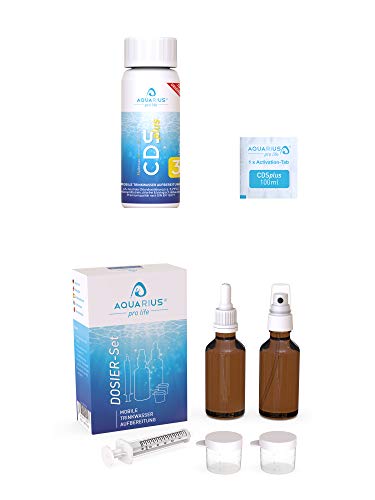 AQUARIUS pro life ® - CDSplus 100 ml + Dosier-Set Bundle I patentierte Chlordioxid Lösung I CDL Tropfen + Pipette & Messbecher I Idealer Belgeiter für Camping & Urlaub I CDL Tropfen I Das Original
