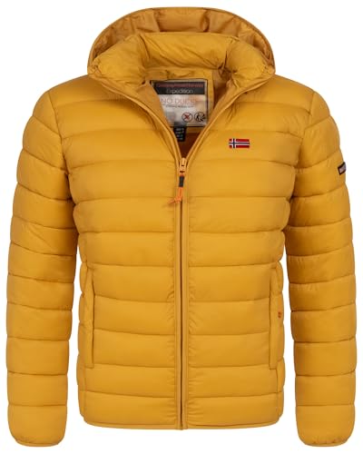 Geographical Norway Herren Winter Jacke warm gefüttert Parka Steppjacke Outdoor gesteppt, Farbe:Mustard, Größe:L