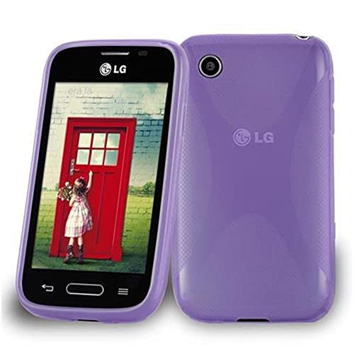 Cadorabo Hülle kompatibel mit LG L40 Schutzhülle TPU Silikon Case X-Line Design Slim Kratzfest Weiche Gummi mit Rundumschutz Case Hülle für LG L40 in Lila