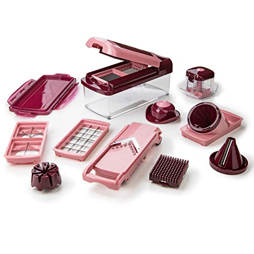 Genius Nicer Dicer Fusion Smart Set 16 Teile - Gemüseschneider & Spiralschneider zum Gemüse schneiden mit Twist, Slicer, Julietti aus TV-Werbung - Ideal als Chopper Gemüsehobel
