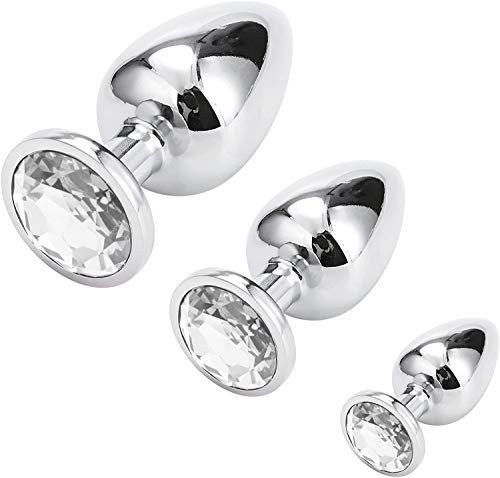 Greenpinecone Klein Medium Groß Metall Analplug Set Buttplug Anal Butt Plug mit Kristall Diamant