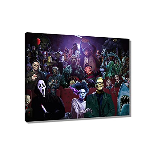 Horror Film Poster Horror Movie Gemälde Horror Bilder auf Leinwand mit Rahmen Horror Wand Dekoration Horror Kunstdrucke (30x45cm)