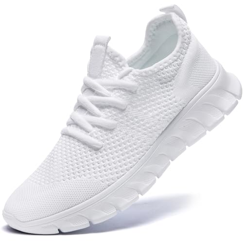 Damyuan Damen Schuhe Sportschuhe Sneaker Turnschuhe Laufschuhe Tennisschuhe lechit Fitnessschuhe Slip on Weiss Walkingschuhe Weiß 39
