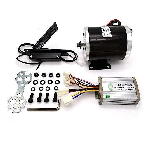Elektromotor Set 36V DC 800W,Bürstenmotor Elektromotor mit Steuerung Pedal, Controller für Go-Karts Roller E-Bikes