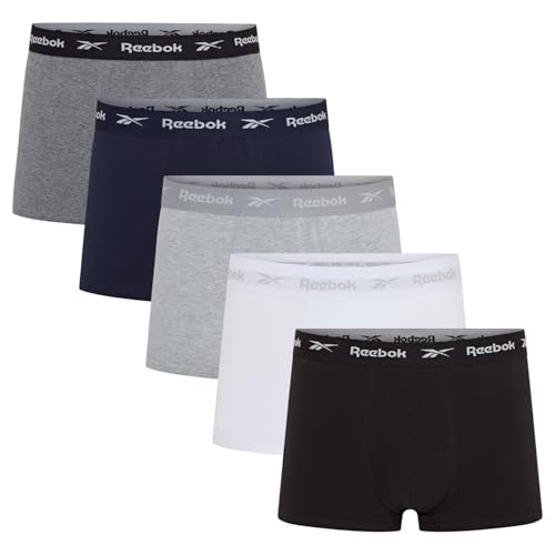 Reebok Men's Boyes Boxer Shorts, Black/White/Grey/Navy/Charcoal Marl, L (5er Pack)
