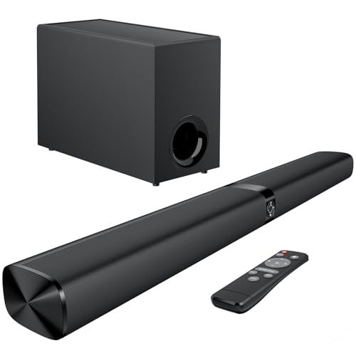 GarageRock Soundbar mit Subwoofer für Fernseher, 110W Heimkino Soundsystem mit Deep Bass&Auto Volume Boost&3 EQ Modi, Bluetooth 5.3/ARC/Opt/AUX, Surround Sound System für Fernseher/PC/Projector, 1 Set
