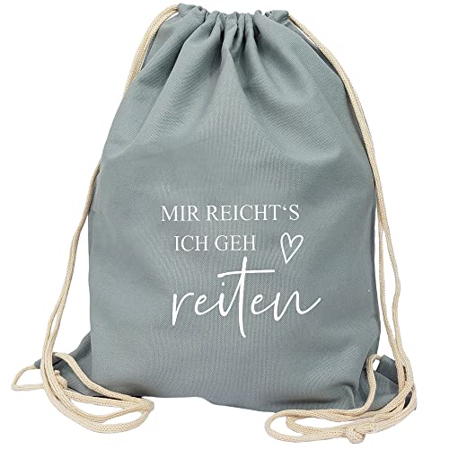 Partybob Turnbeutel-Rucksack - Mir reichts Ich geh reiten (Dunkelgrau)