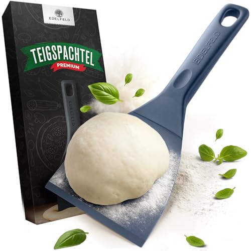 Edelfeld - Flexibler Teigspachtel Pizza mit Antihaftbeschichtung [10 cm] - Spülmaschinengeeigneter Pizza Spachtel - Lebensmittelechter & Hygienischer Pizzaspachtel aus Kunststoff - Pizzateig Spachtel