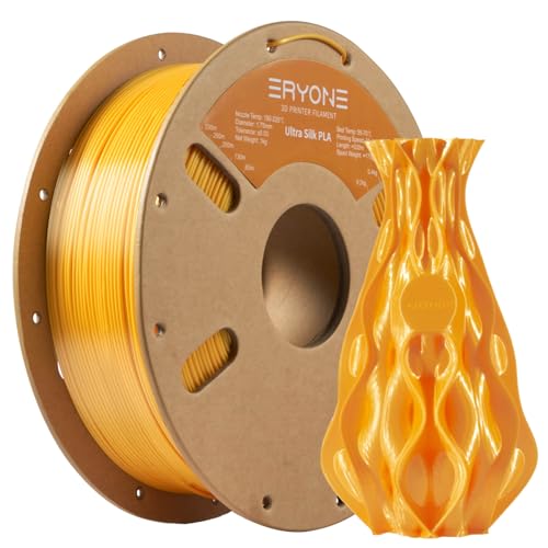 ERYONE Ultra Silk PLA Filament voor 3D Druker, 1.75mm+/-0.03mm, 1kg/Spool, Golden